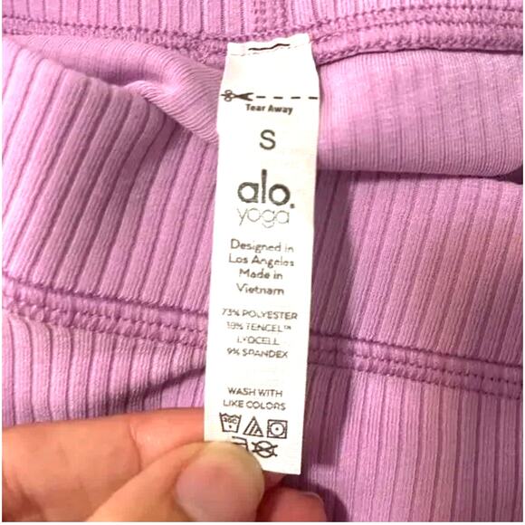 Alo Yoga Seamless High-waist Ribbed Legging 7/8 in Lavender sz. S - Picture 6 of 6